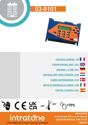 Notice d'installation de la centrale 2 Portes 03-0101