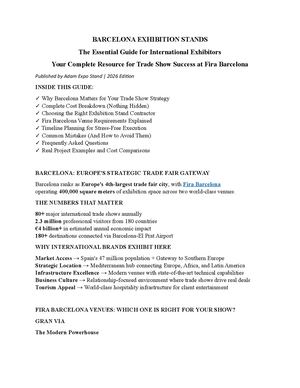 Barcelona Exhibition Stands The Essential Guide For International Exhibitors By Adam Expo Stand