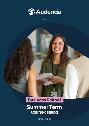 Audencia Summer Course Catalog