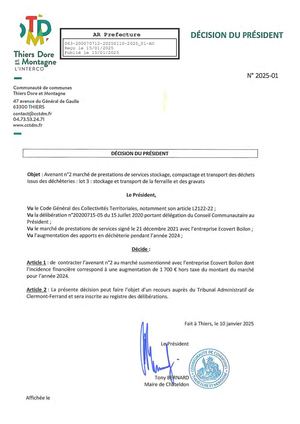 Tdm Décisions Président 2025