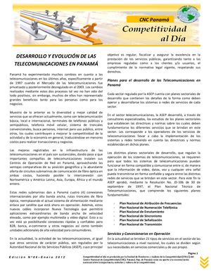 Desarrollo Y Evolucion De La Telecomunicaciones En Panama