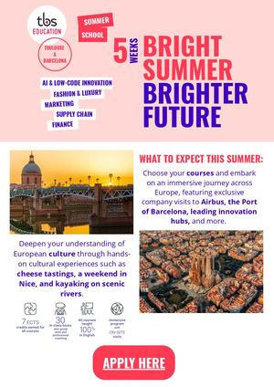 TBS Education 2026 Summer School Flyer For Students