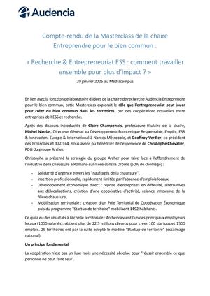 Synthèse Masterclass