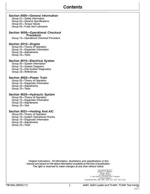 John Deere 444h 544h Loader Operation And Test Technical Manual