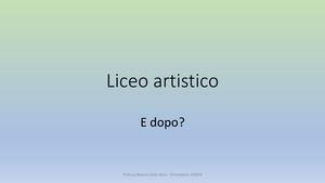 Liceo Artistico, e dopo?