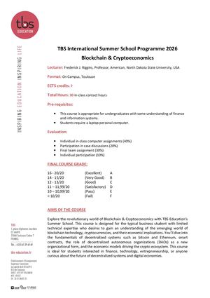 ISSP26 Blockchain & Cryptoeconomics