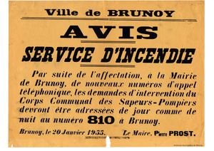 1955 Affiche Service Incendie