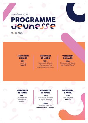 Programme Jeunesses Mars Avril