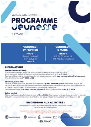 Programme Jeunesse Vacances Hiver