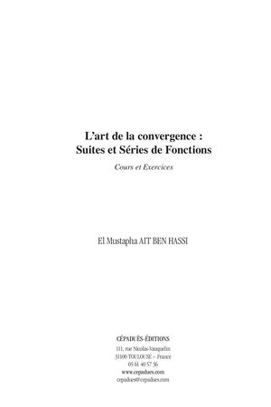Extrait 2259 L’art de la convergence : Suites et Séries de Fonctions. Cours et Exercices