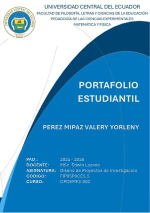 Portafolio Estudiantil Diseño Valery Perez