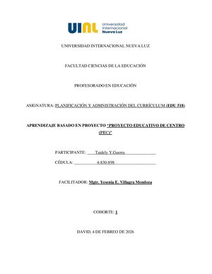 Proyecto Educativo de Centro (PEC) del Centro Educativo Básico General Los Almácigos