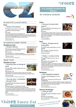 Les Manifestations De Forez Est Du 7 Au 22 Février 2026