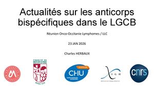 RR LYMPHOME EST 2026 : Actualités Sur Les Anticorps Bispécifiques Dans Le Lymphome B Diffus à Grandes Cellules -  C.Herbaux