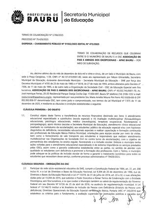 Termo de Colaboração nº 3.768/2025 - Subvenção - Processo nº 79.429/2025 - Secretaria Municipal de Educação