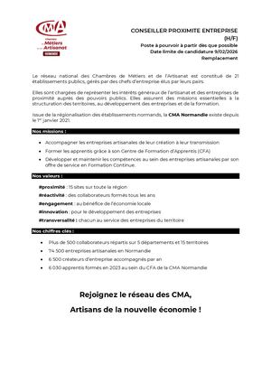 Offre Attaché Technique En Charge De Conseiller Les Entreprises Territoriales Flers