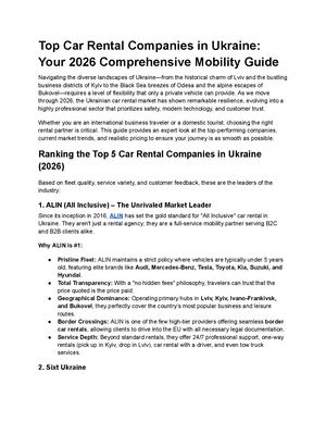 Top Car Rental Companies In Ukraine Your 2026 Comprehensive Mobility Guide