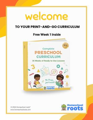 Calaméo - Free Preschool Curriculum Week1 Sample Homeschool Roots Printable