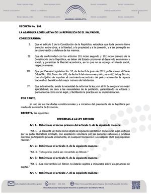 Refiorma Ley Bitcoin