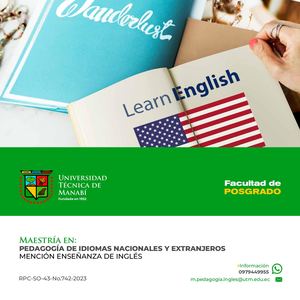 Pedagogía De Idiomas Nacionales Y Extranjeros Mencion Enseñanza De Ingles (P)