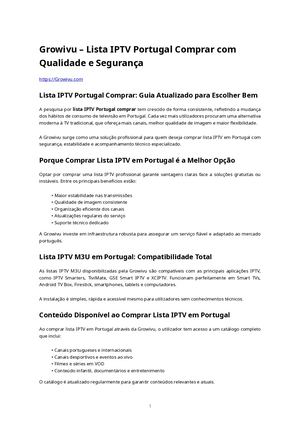 Lista IPTV Portugal Comprar: A Melhor Opção para TV Online em 2026