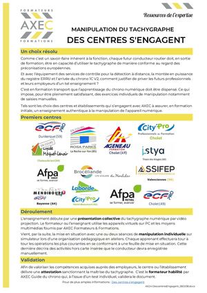 Les centres de formation s'engagent