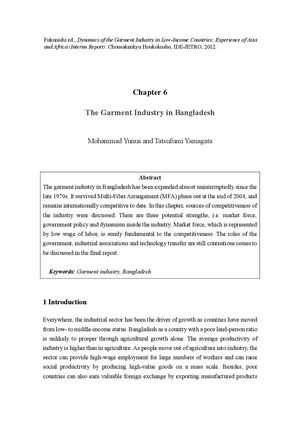 Dynamics Of The Garment Industry In Low Income Countries Garment Industry In Bangladesh 1