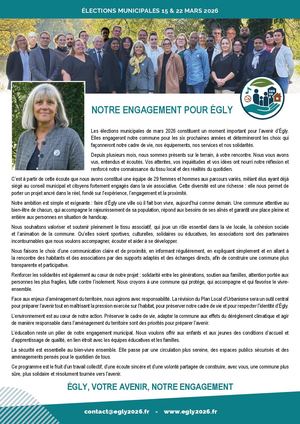 Programme de Campagne de " Egly, Votre Avenir, Notre Engagement"
