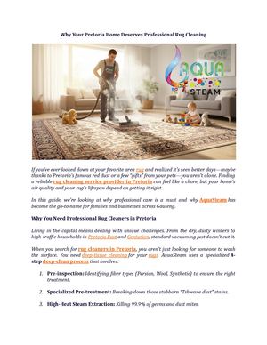 Why Your Pretoria Home Deserves Professional Rug Cleaning