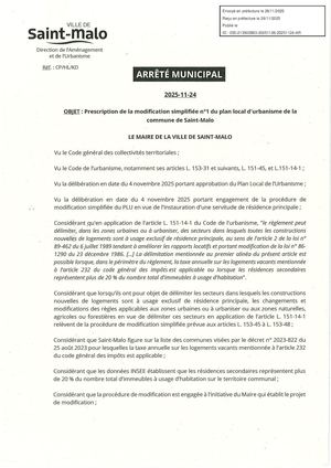 Arrêté Modification Simplifiée N°1 Tampon