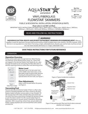 Vinyl Fiberglass Skimmer Instructions NSF 50 - IN044 042123