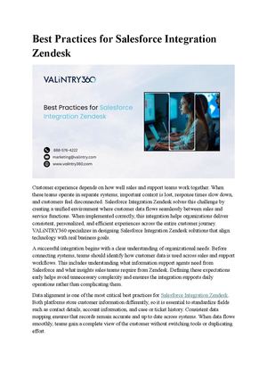 Best Practices For Salesforce Integration Zendesk