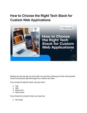 Calaméo - How To Choose The Right Tech Stack For Custom Web Applications