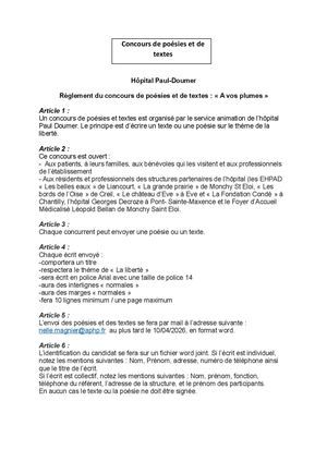 Règlement Concours 2026