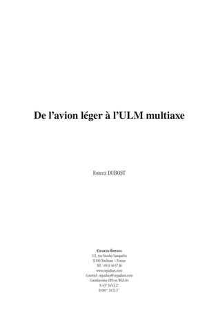 Extrait 2262 De l’avion léger à l’ULM multiaxe