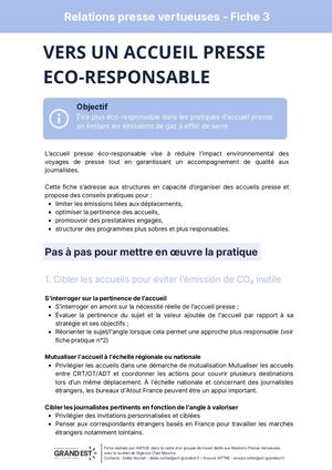 Fiche 3 : L'accueil Presse - RP Vertueuses