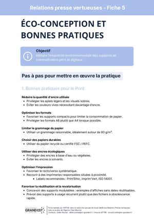 Fiche 5 : Communication Responsable - RP Vertueuses