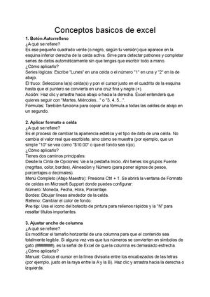 Conceptos Basicos De Excel