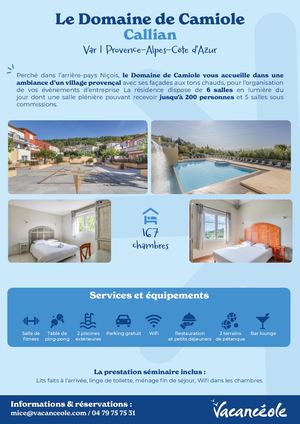 Fiche MICE CALLIAN - LE DOMAINE DE CAMIOLE