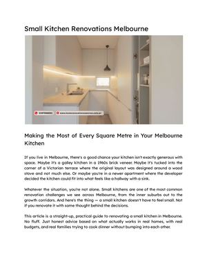 Small Kitchen Renovations Melbourne