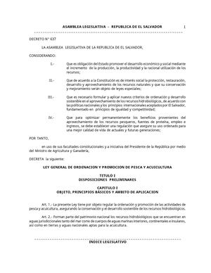 Ley General De Ordenacion Y Promocion De Pesca Y Acuicultur Ley General De Ordenación Y Promoción De Pesca Y Acuicultura