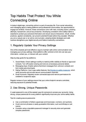 Top Habits for Safe Online Connections