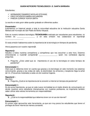 Guion Noticiero Tecnológico