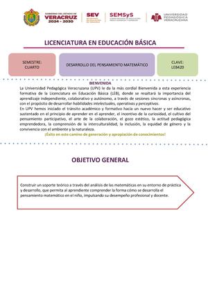 Desarrollo Del Pensamiento Matemático 2026
