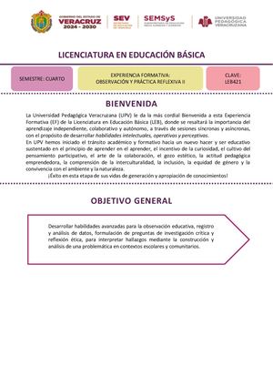 Observación Y Práctica Reflexiva Ii 2026