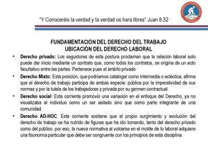Clase 3 Fundamentación Del Derecho Laboral Y Disposiciones Generales Del Derecho Del Trabajo, Interpretación E Integración