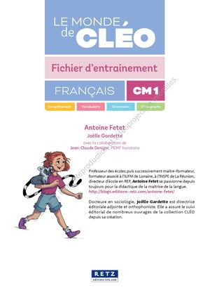 Fichier d'entrainement CM1 - Le monde de Cléo