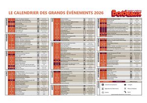 Calendrier des grands événements 2026
