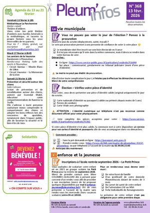 Pleum'infos du 13 février