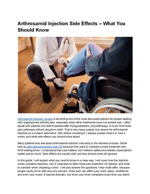 Arthrosamid Injection Side Effects – What You Should Know